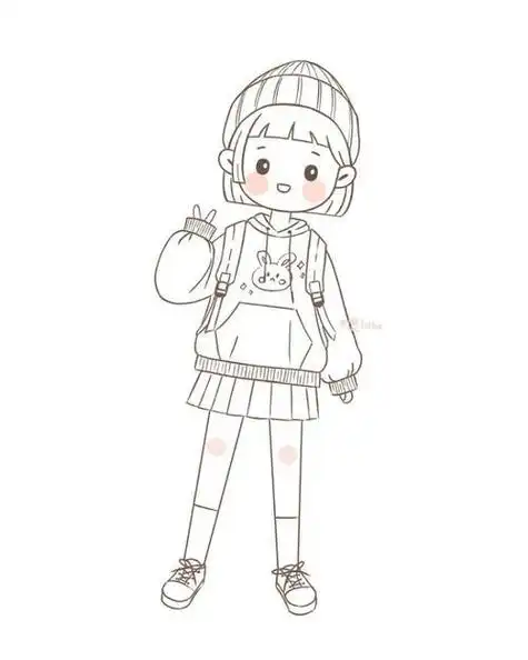 小女孩简笔画全身可爱小女孩简笔画全身