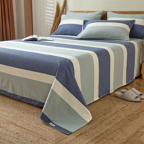 无印良品全棉老粗粗布床单单件纯棉中老年人用复古床单