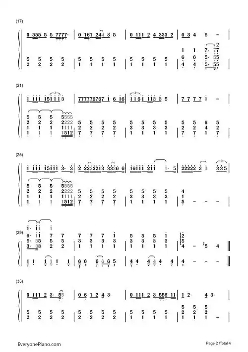 野子苏运莹双手简谱预览2