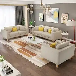 北欧风格沙发小户型客厅1 2 3组合套装三人座现代简约轻奢科技布