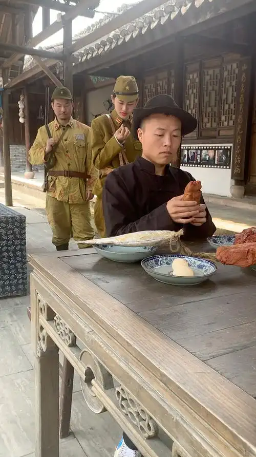 剧组演员拍戏现场