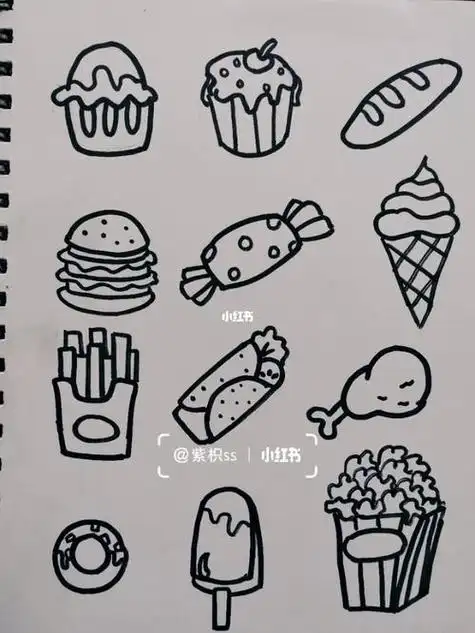 100种食物简笔画步骤图带颜色 简笔画图片大全-蒲城教育文学网