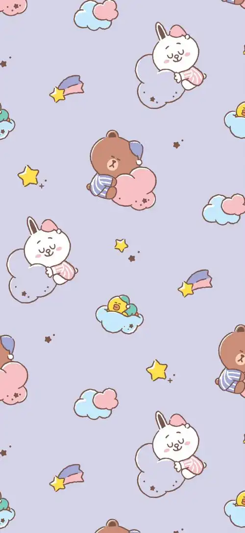 布朗熊##可妮兔##紫色壁纸##少女心壁纸