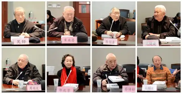 代表学校向参加座谈会的访谈对象吴铎,江铭,宋永昌,盛和林,王耀发