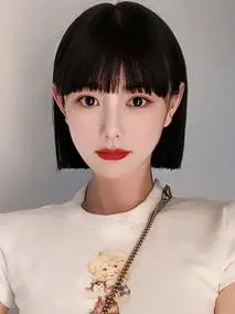 假发短发女夏漫画刘海一刀切齐耳短直发自然bobo头造型仿真全头套