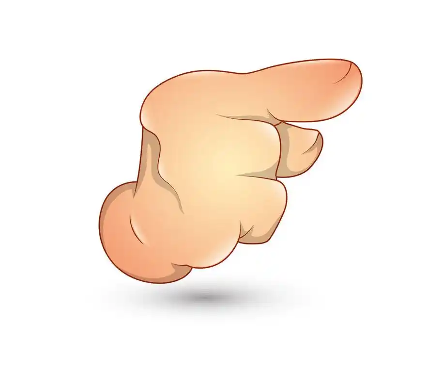 卡通手-手指在-矢量图