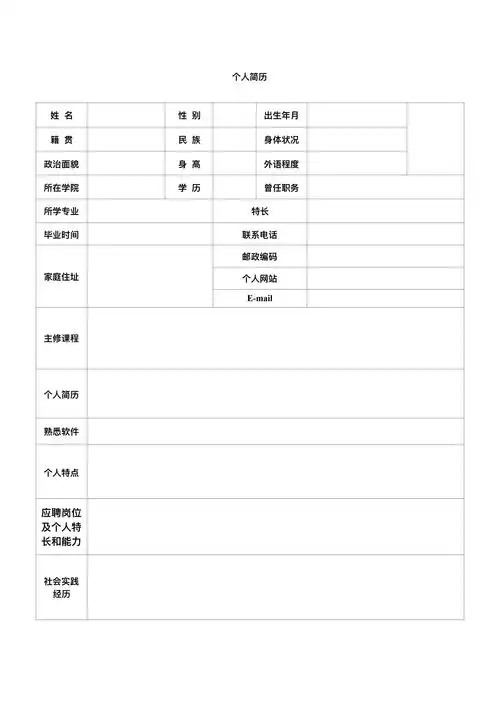 应届生【3个】政府机关公务员个人简历表格