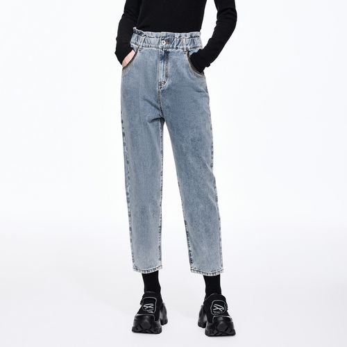 phorm春装显瘦显高纯棉高腰裤子浅色流行休闲牛仔裤女士