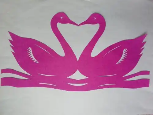 扬州剪纸 天鹅》原护封4张全对称剪纸天鹅简单图片剪纸作品二耿子杭
