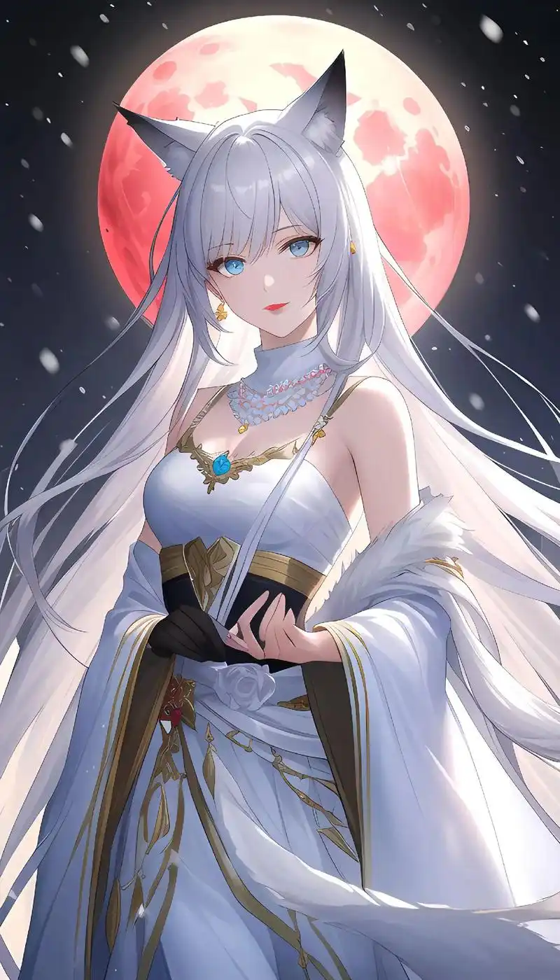 九尾狐少女ai高清壁纸.有宝子喜欢的,直接下载吧 #手机壁纸 - 抖音