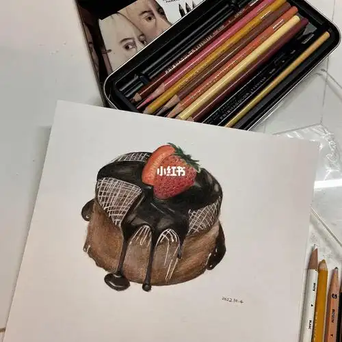 巧克力蛋糕彩铅