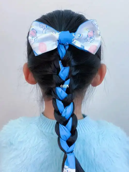 发带蝴蝶结发型,简单好看的上学不迟到发型#儿童编发  #编发教程