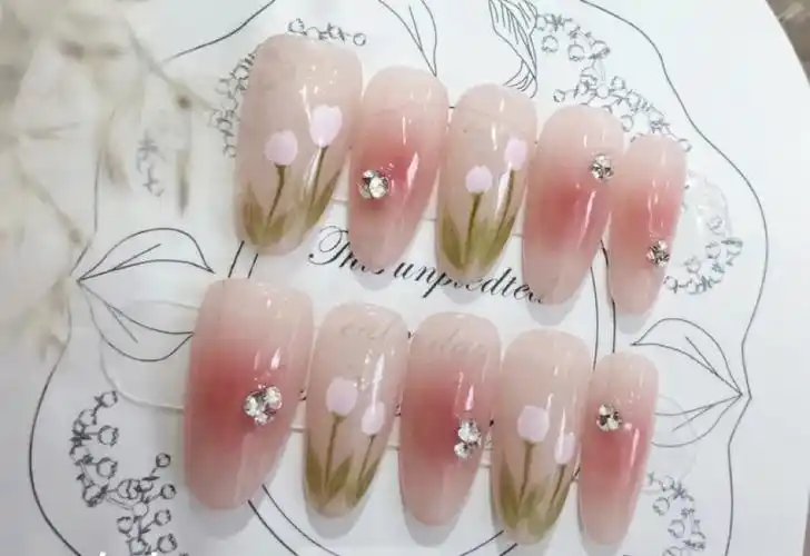 手绘美甲优雅美甲气质