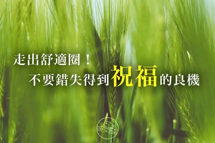 走出自己的舒适圈,不要错失得到祝福的良机.