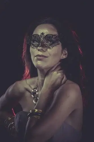 神秘,情色,蒙面,女人,威尼斯人,面膜,黑发