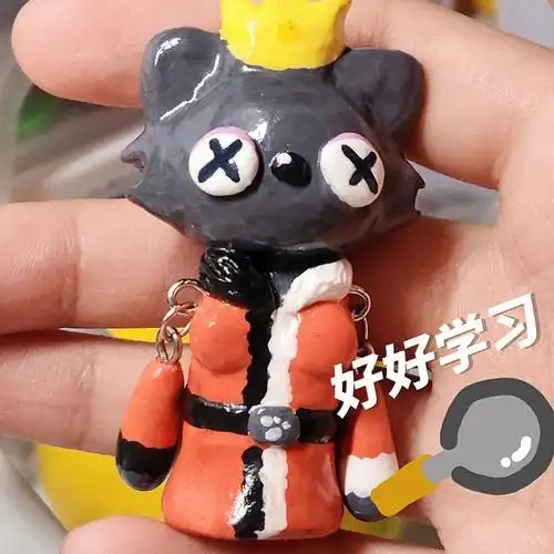 小灰灰肯定认真写作业#手作  #我的手工日常  #石塑黏土  #学习