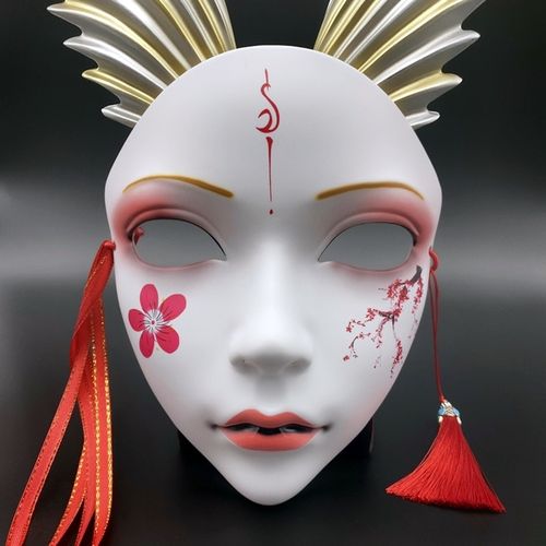 饰 万物有灵面具女全脸化妆舞会 抖音网红配饰中国风古风cos汉服装