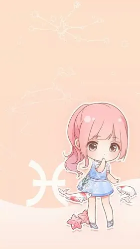 手机壁纸,平铺,可爱,奇迹暖暖,萌萌哒,聊天背景,十二星座——双鱼座