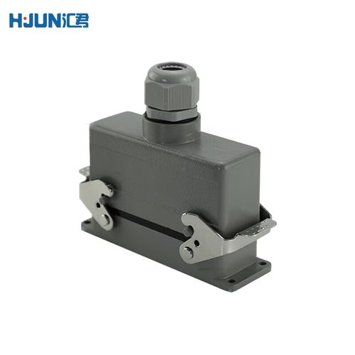 汇君 矩形重载连接器工业防水航空插头插座 16芯双扣 顶出