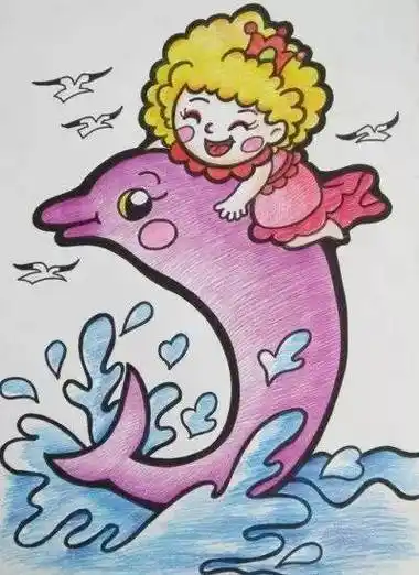 彩铅画儿童彩铅画范例非常有创意哦