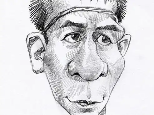 演员明显素描漫像似颜绘 肖像漫画 大叔漫画王西振