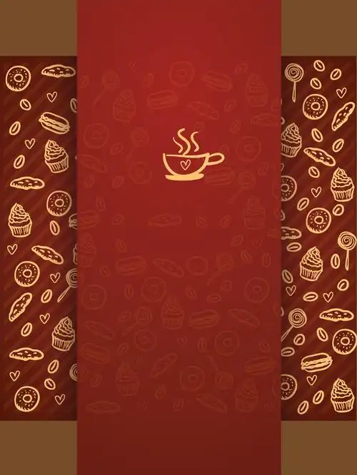 下午茶咖啡甜品文艺餐厅菜单背景素材