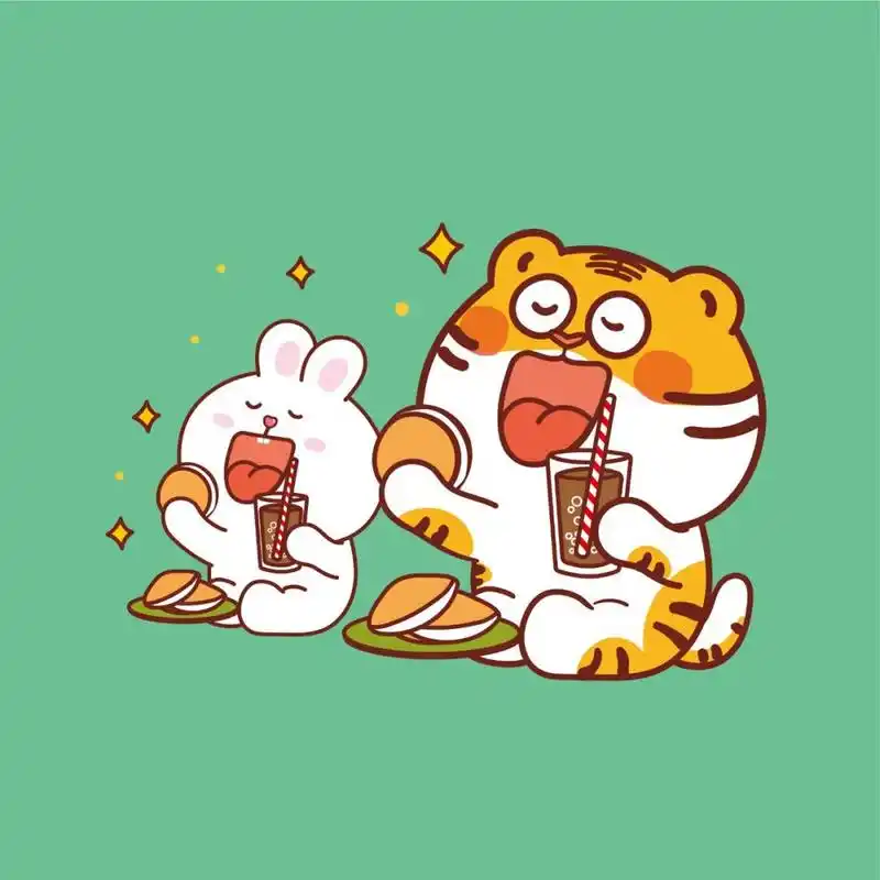 原创│虎萌萌兔子ip卡通形象让我们一起吃吃 原创│虎萌萌兔子ip卡通