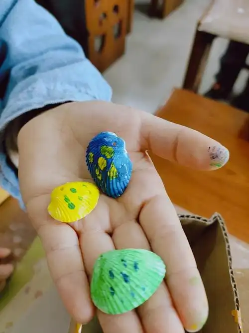 养正教育大班趣味手工《彩绘贝壳》