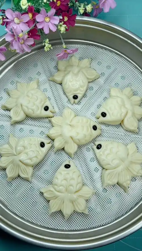 美食看中国#可爱的金鱼小馒头做法!