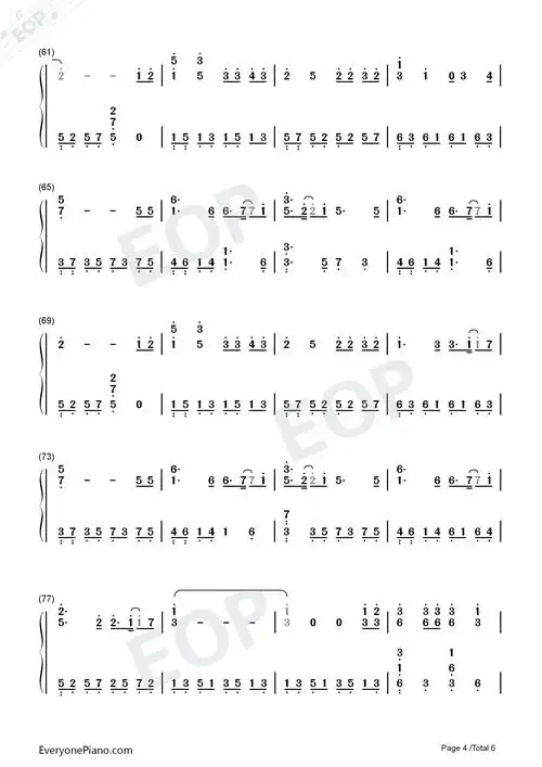 少女的祈祷-杨千嬅双手简谱预览4