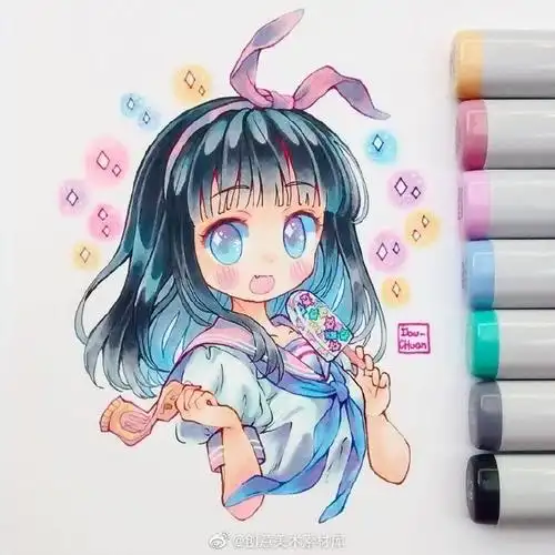 色彩##动漫##画画##遇见艺术##马克笔