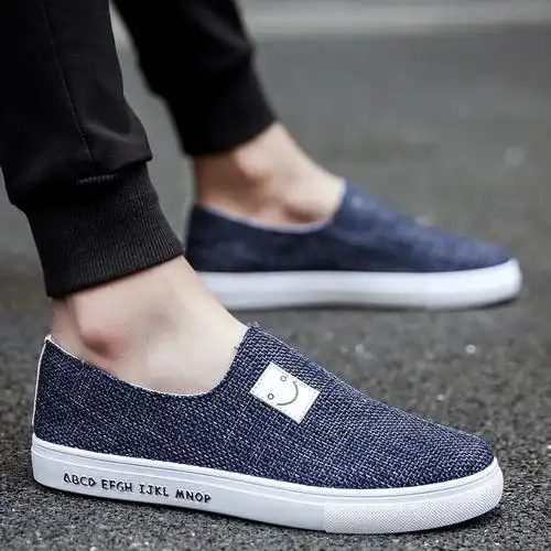 帆布鞋男夏季一脚蹬老北京布鞋男韩版潮流板鞋子男百搭运动鞋