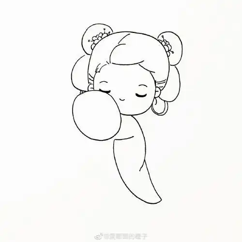 汉服小女孩简笔画古风人物简笔画教程|92魏晋少女古风简笔画教程