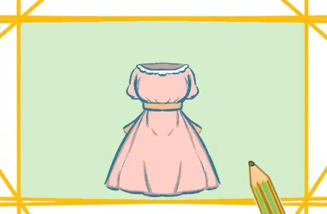 漂亮的连衣裙简笔画裙子绘画步骤图连衣裙简笔画图案