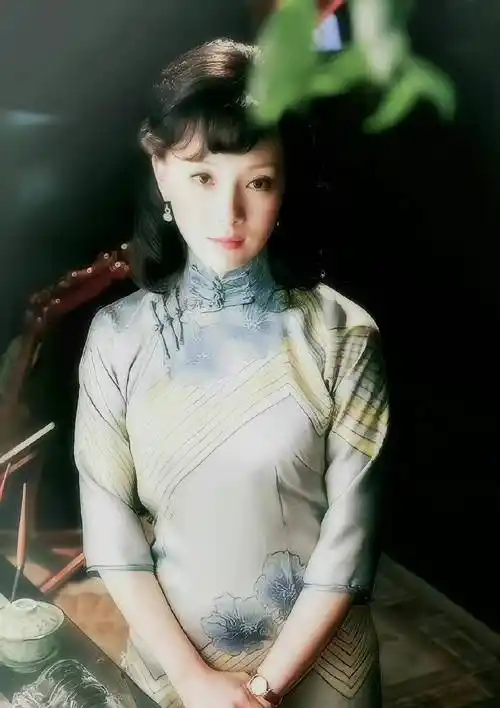 那陈数的旗袍形象,同样能在她的年龄段独领风骚.