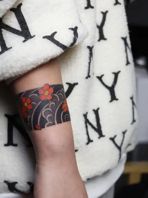 日式樱花手环_纹身图案手稿图片_赤焰阁的纹身作品集