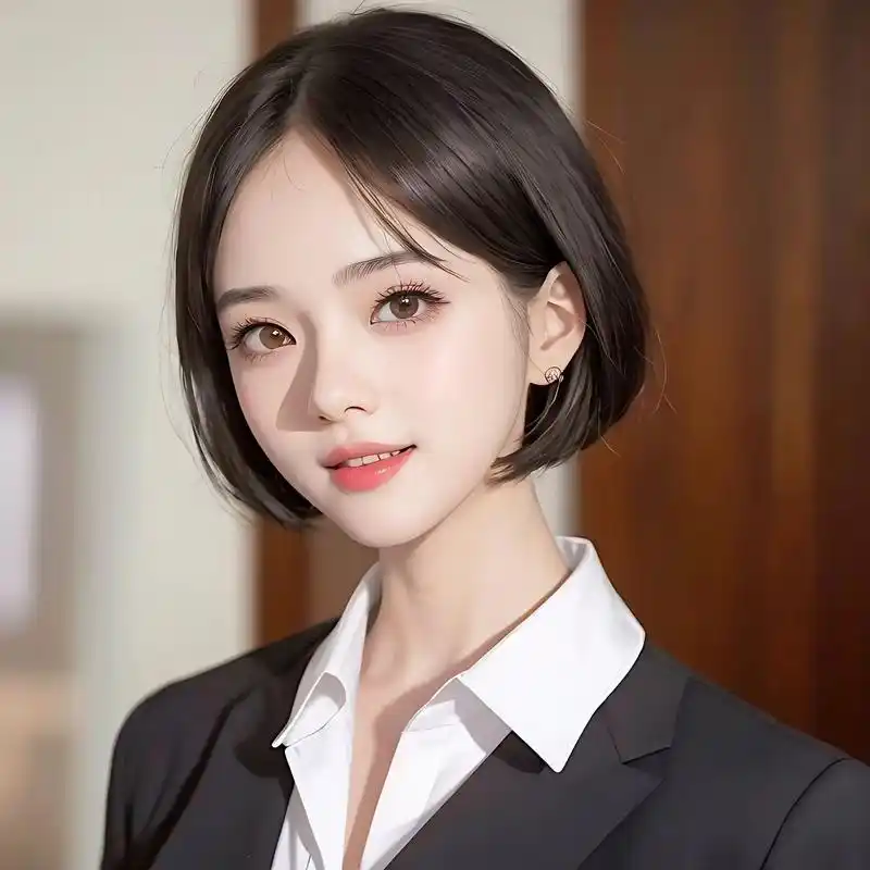 西服.#女生头像 #漫画头像 #甜美女孩 #西服 - 抖音