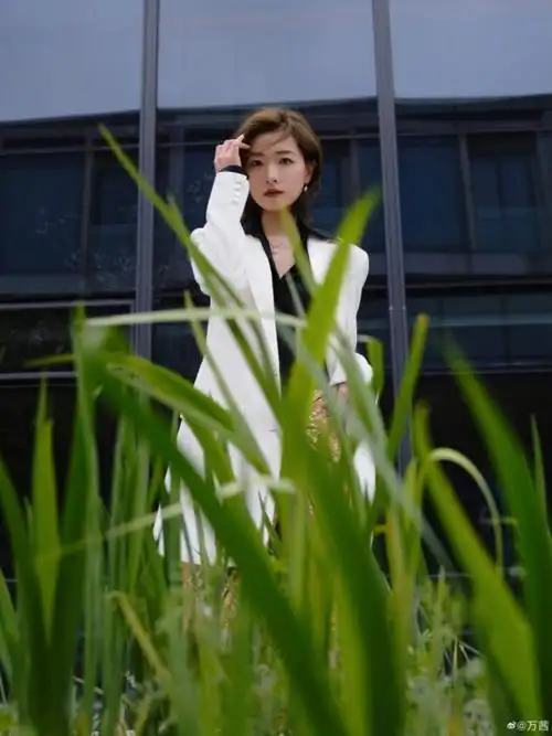 万茜流光金鱼尾裙造型