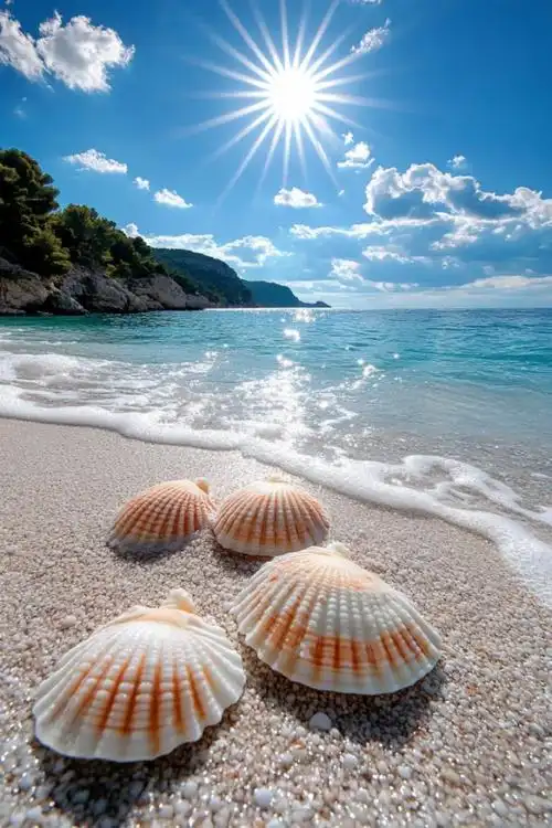 沙滩上的贝壳图片