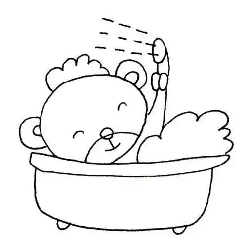 洗澡简笔画_竞价网