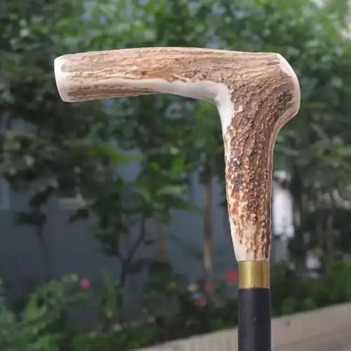 鹿角手杖麻梨疙瘩老人拐棍寿礼碳纤维防滑把玩收藏户外高档拐杖棍