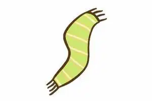 彩色卡通围巾简笔画