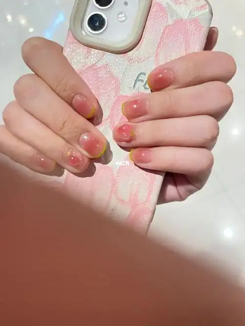 夏天美甲水蜜桃穿戴甲