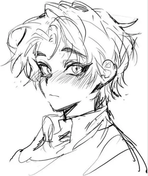 素材超酷的男生头像线稿临摹