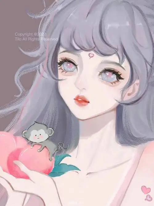 十二生肖公主系列插画申猴