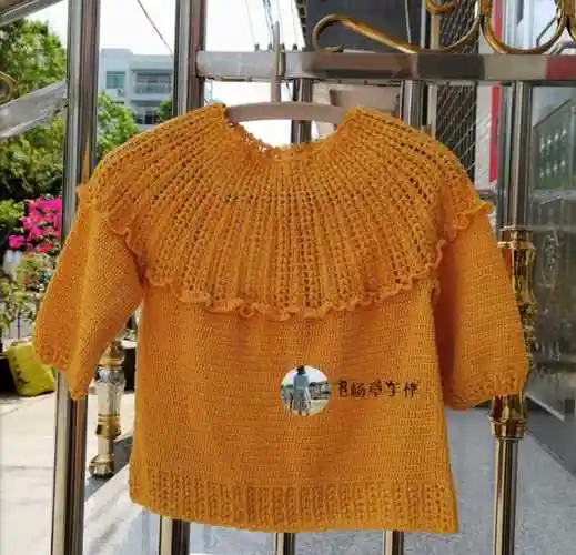 麦穗花样儿童钩针套衫