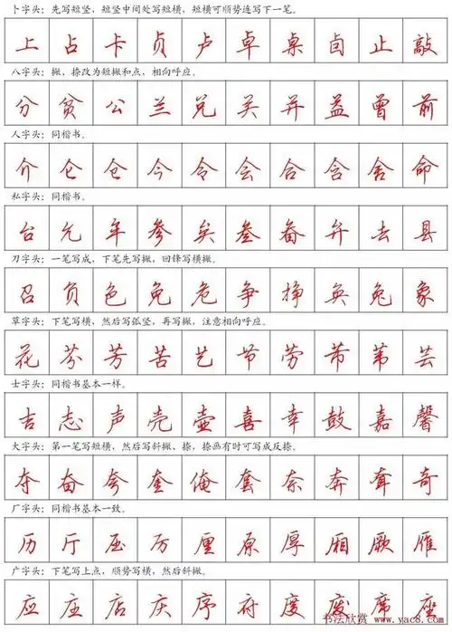 钢笔行书与基本笔画的写法