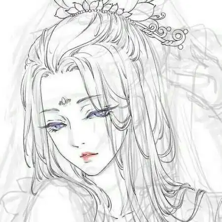 简笔画古装贵妃