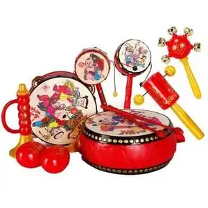 婴儿玩具手摇铃拨浪鼓宝宝新生儿儿童玩具传统古典中国特色风