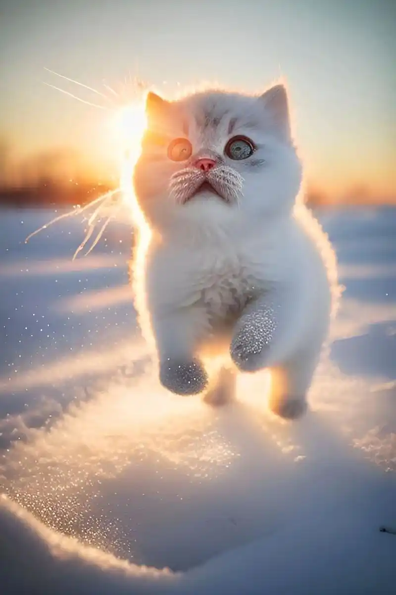 超级可爱的英国短毛宝宝白猫.